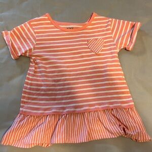 Carter's Pink Striped Toddler shirt with heart pocket 5